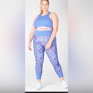 Fabletics High-Waisted Motion365 7/8 legging "Crystal Blue Bloom" -SZ 4X -NWT